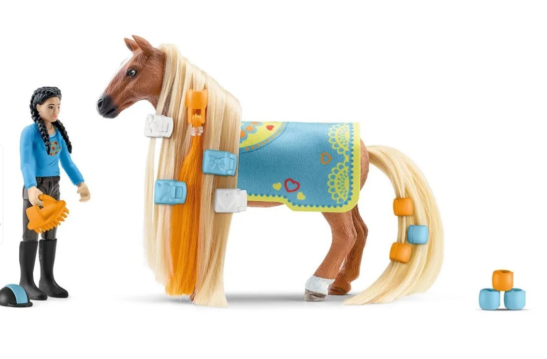 Schleich Beauty Kim and Caramelo Horse with Mane and Tail
