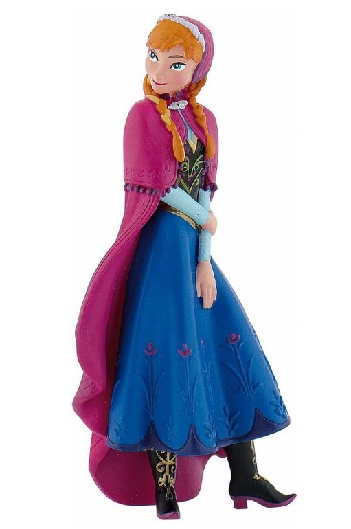 Bullyland Disney Anna Figure in Blue Dress and Pink Cape
