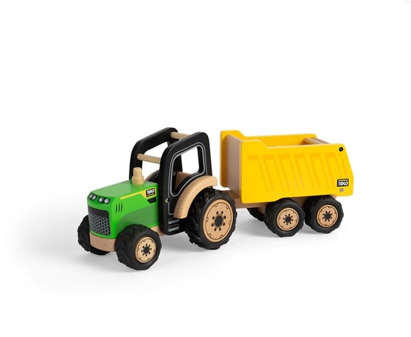 BigJigs County Wooden Tractor and Trailer Set