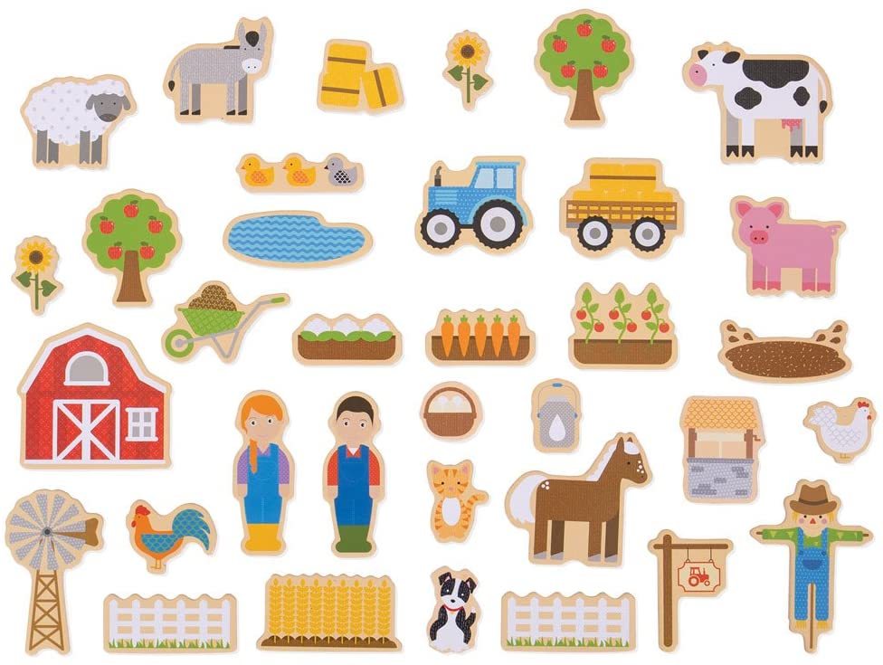 Big Jigs Farm Magnets with Wooden Box
