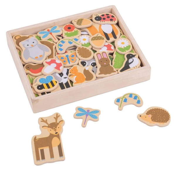 BigJigs Woodland Magnets with Wooden Box