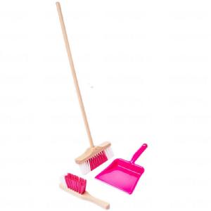 Toys Pure Dustpan, Brush and Broom Set PINK
