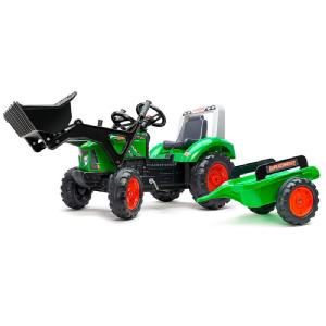 Falk Age 3+, Super Charger Green with Loader, Trailer and Opening Bonnet 2021M