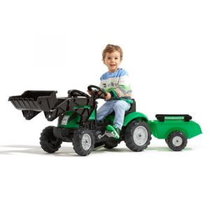 Falk Age 2 - 5, Green Tractor with Loader and Trailer 2052M