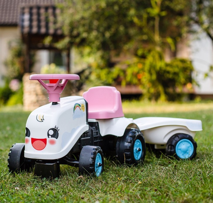 Falk Age 1+, My First Rainbow White Tractor and Trailer 200B