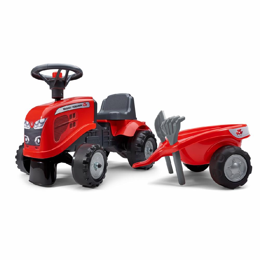 Falk Age 1+, My First Massey Ferguson Tractor and Trailer with rake and shovel 241C