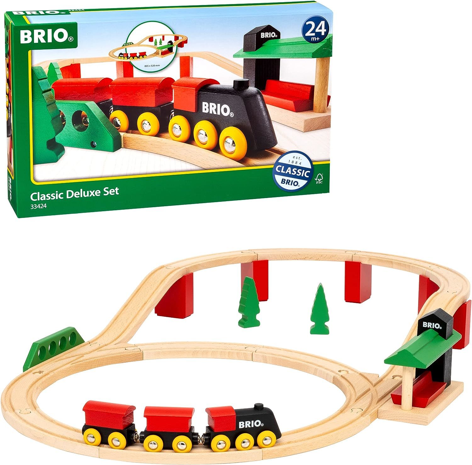BRIO WORLD Classic Deluxe Train and Track Set 33424