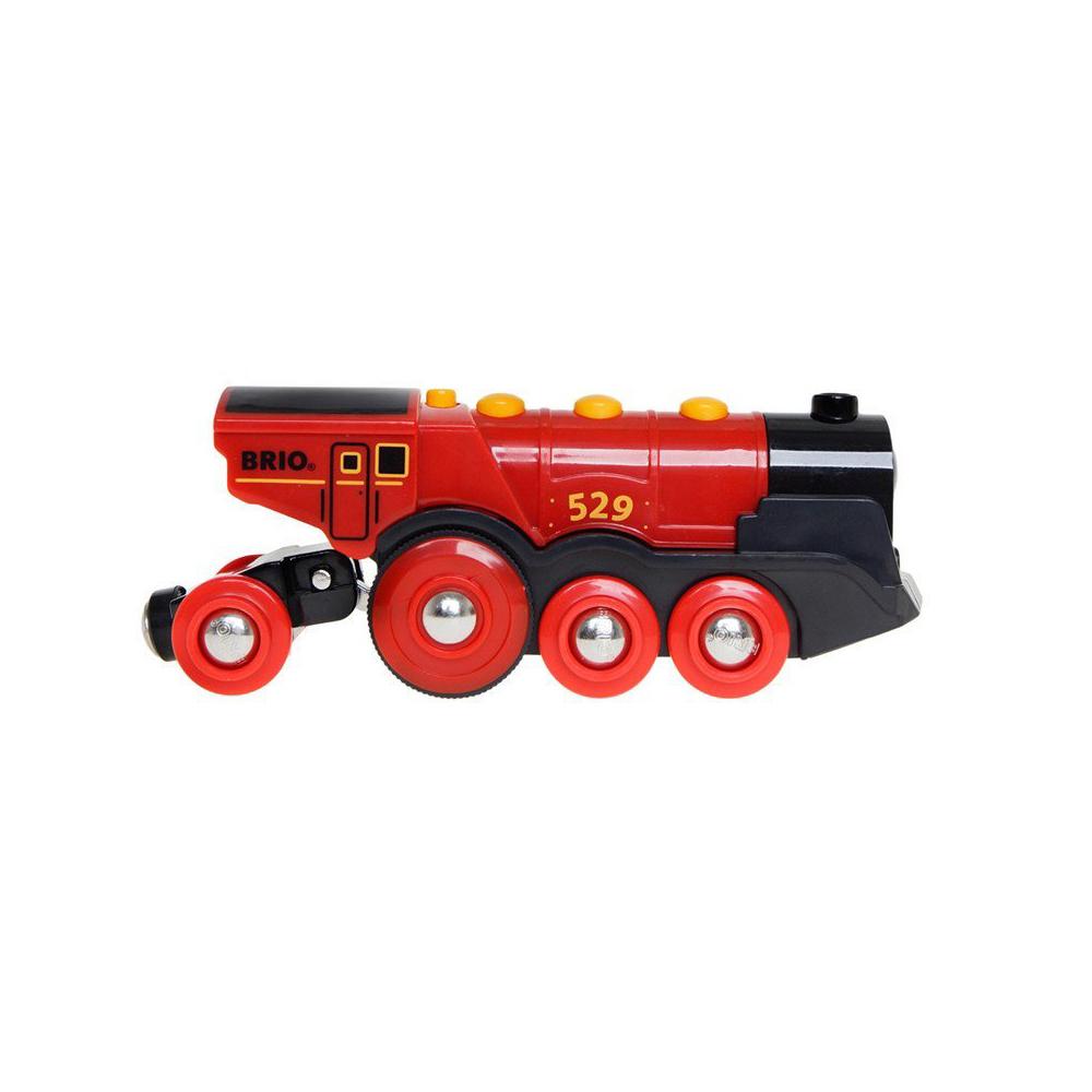 BRIO World 33592 Mighty Red Action Locomotive | Battery Operated Toy Train  with Light and Sound Effects for Kids Age 3 and Up