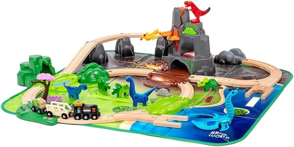 BRIO World 36104 Dinosaur Deluxe Box Set of Trains, Track, Carriages and Dinosaurs