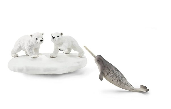 Schleich Polar Playground with Bear Cubs and Narwhale Set 42531
