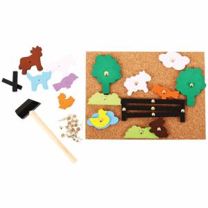 Bigjigs Hammer and Nail Farm Pin-a-Shape