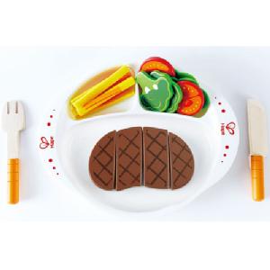 Hape Hearty Home Cooked Meal Cut Up Wooden Food BAD BOX