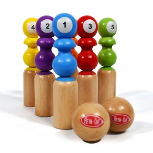 Retro Wooden Bowling Set