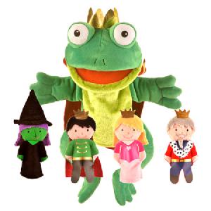 Fiesta Frog Princes Hand Puppet and Finger Puppet Set