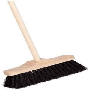 Goki Broom with Black Bristles