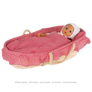 Goki Dolls Carry Cradle Mosses Basket with bedding
