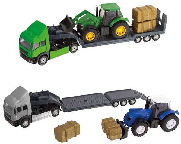 Country Life Wagon Low Loader Transporter with Tractor and Bales