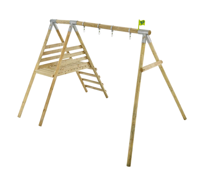 TP Knightswood Wooden Swing Frame Double and Deck