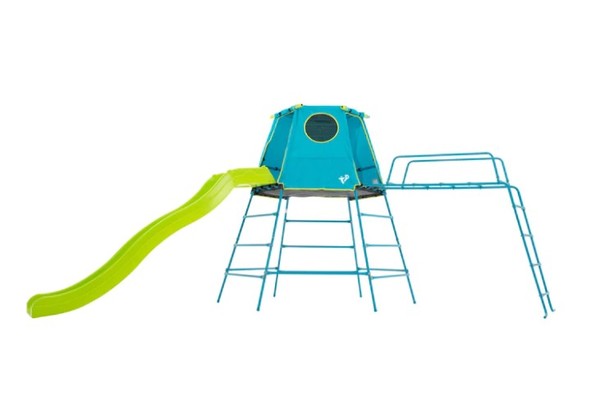 TP Explorer Metal Climbing Frame Blue with Jungle Run and Crazy Wavy Slide 