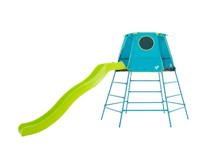 TP Explorer Metal Climbing Frame Blue with Crazy Wavy Slide 