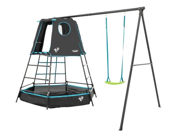 TP Explorer Metal Climbing Frame Black and Swing Black