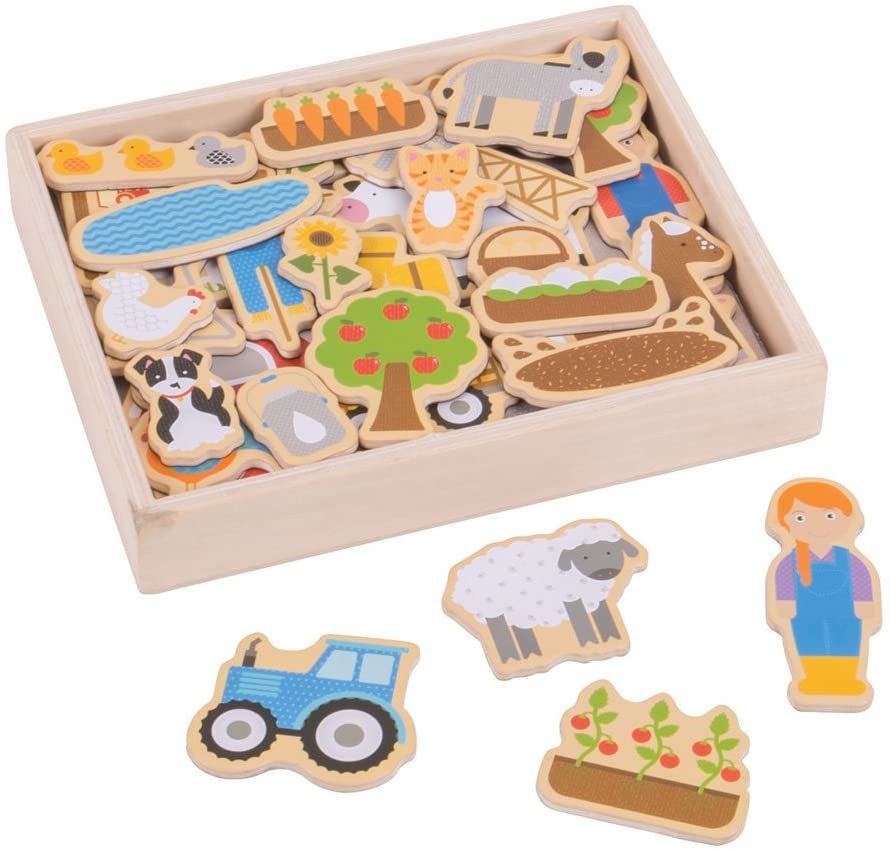 Big Jigs Farm Magnets with Wooden Box