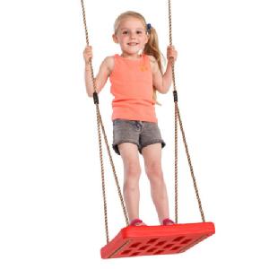 KBT Blowmoulded Foot Swing with Polyprop Ropes Red