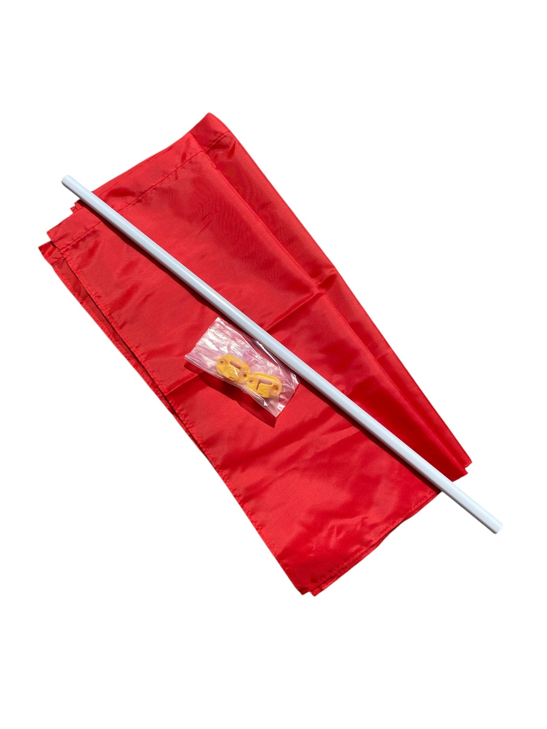 Garden Cottage Curtains red with pole and fixings Image