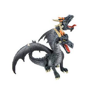 Bullyland Black and Silver 2 Headed Dragon