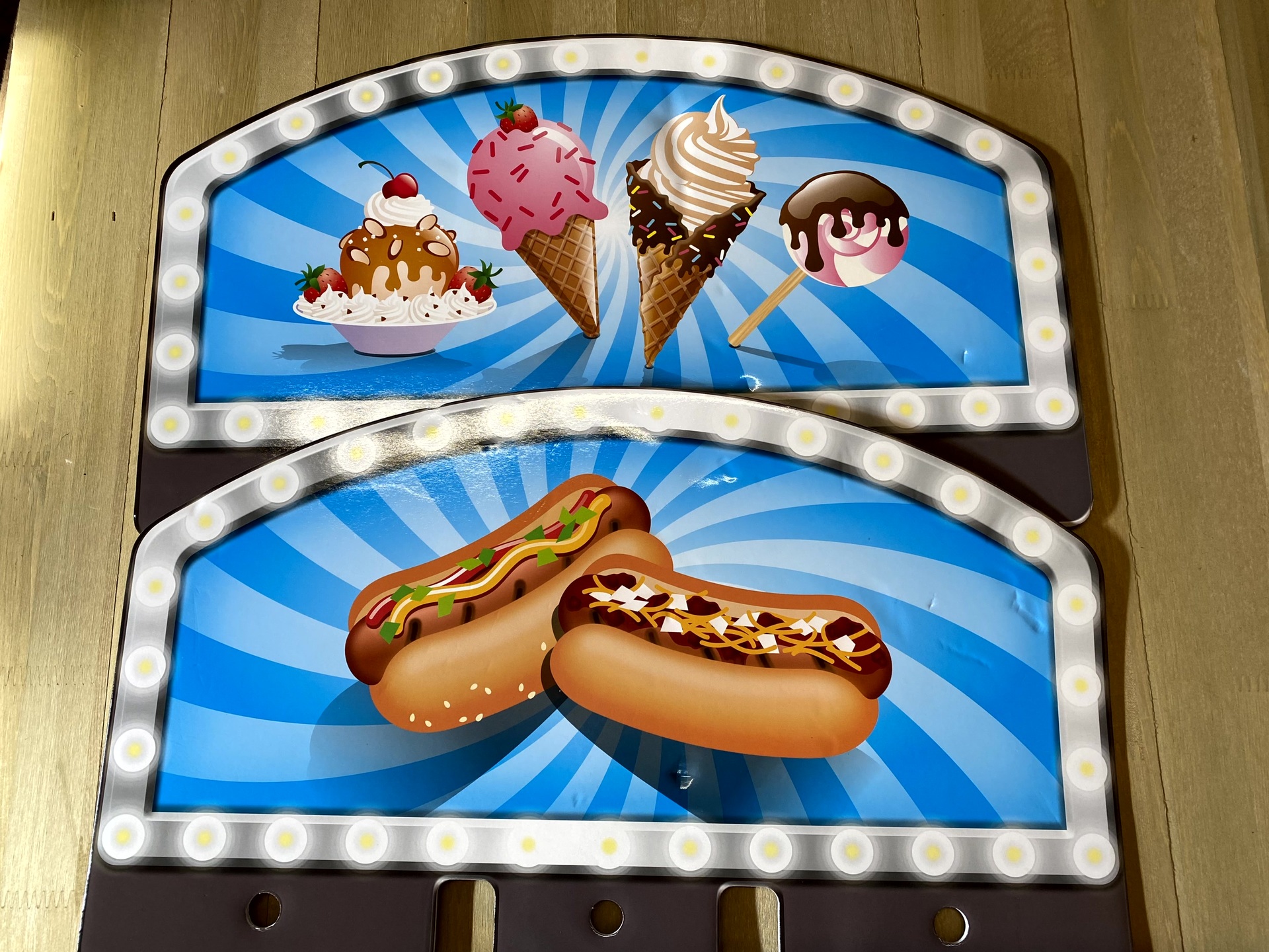 2 Sided  Hot Dog / Ice-cream Sign Image
