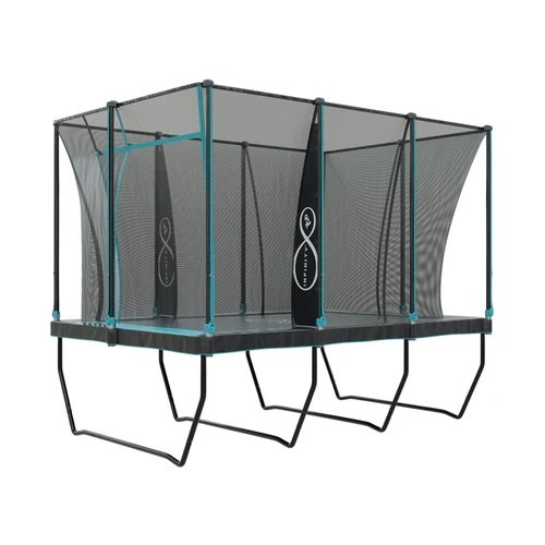 TP Rectangular Infinity 8ft x 12ft Trampoline with Drop Net, Ladder, Ground Anchors and Cover