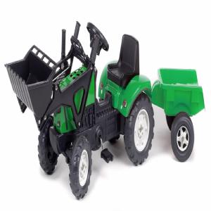 Falk Lander Tractor with opening bonnet, Trailer and Loader, Green 2 - 5 years 2031CM