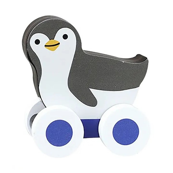 Orange Tree Penguin Wooden Push Along