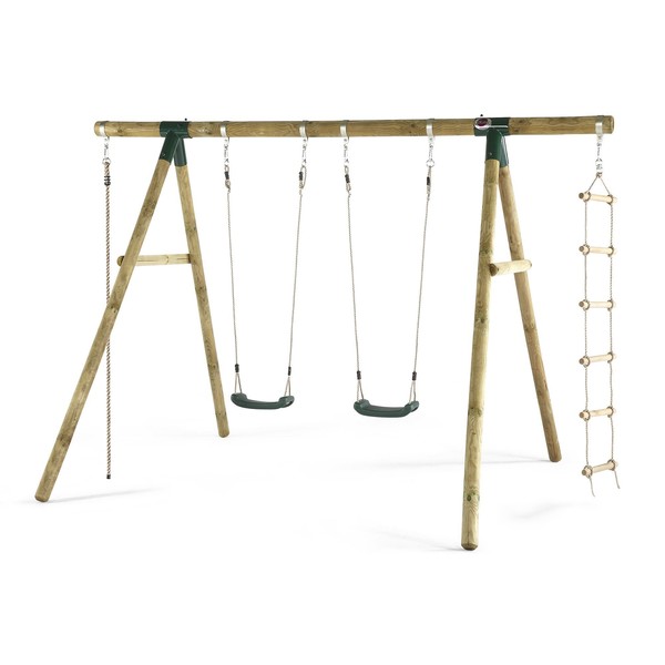 Plum Gibbon Wooden Swing Set including Seats