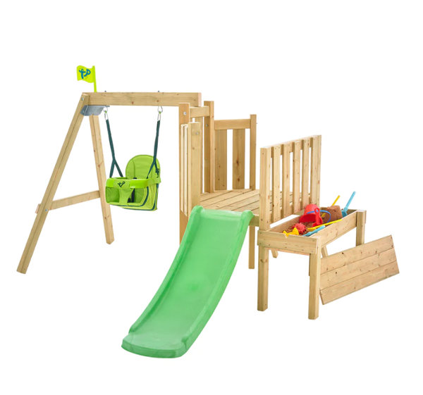 TP Forest Wooden Climbing Frame, Swing and Slide Set 